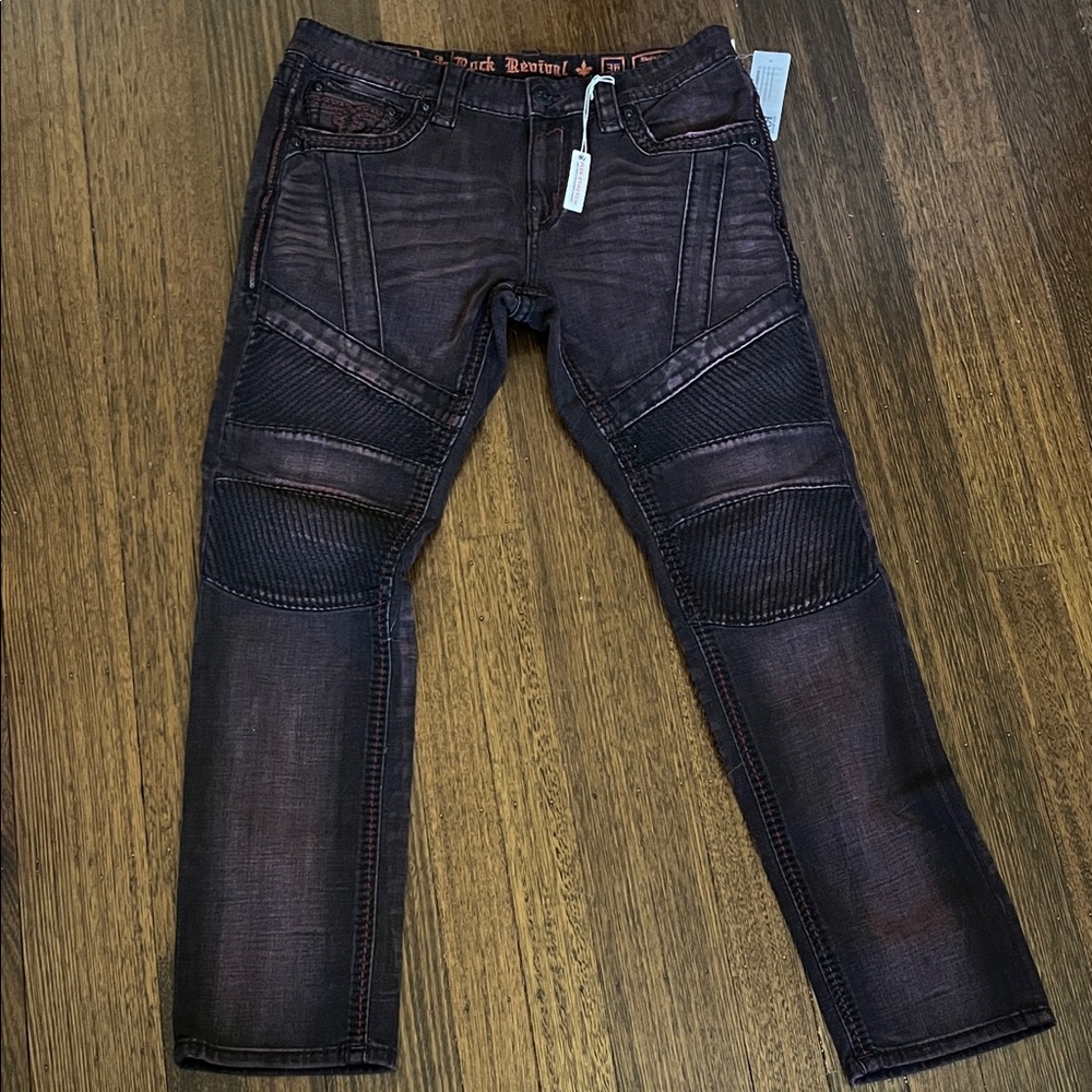 NWT Rock Revival Skylark Biker Jeans Men’s 36x32